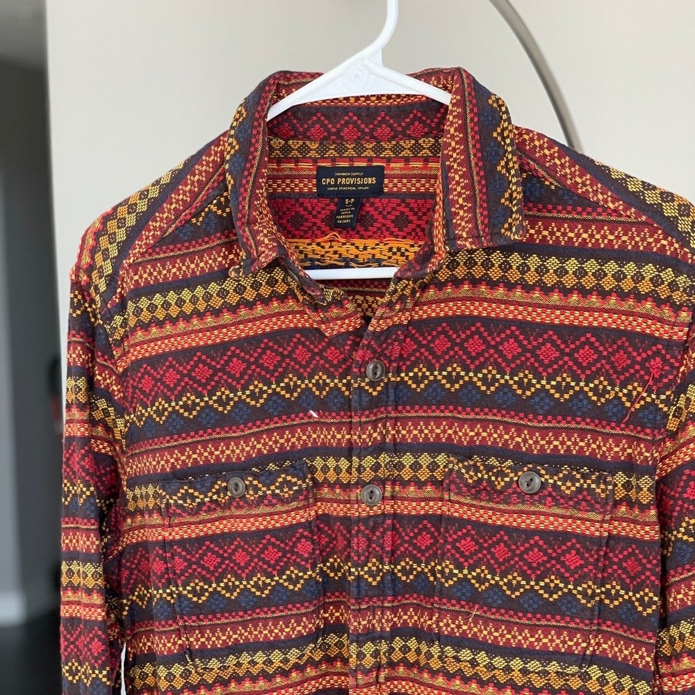Multicolor‎ patterned button down shirt S/M
